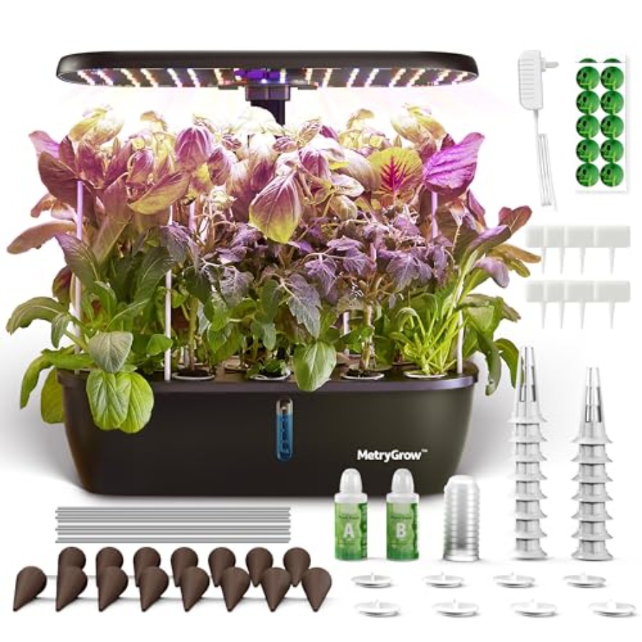 Indoor Herb Garden Kit - MG-15 水耕栽培システムキット スマート屋内庭園 24W育成LEDライト フルスペクトル 15ポッド