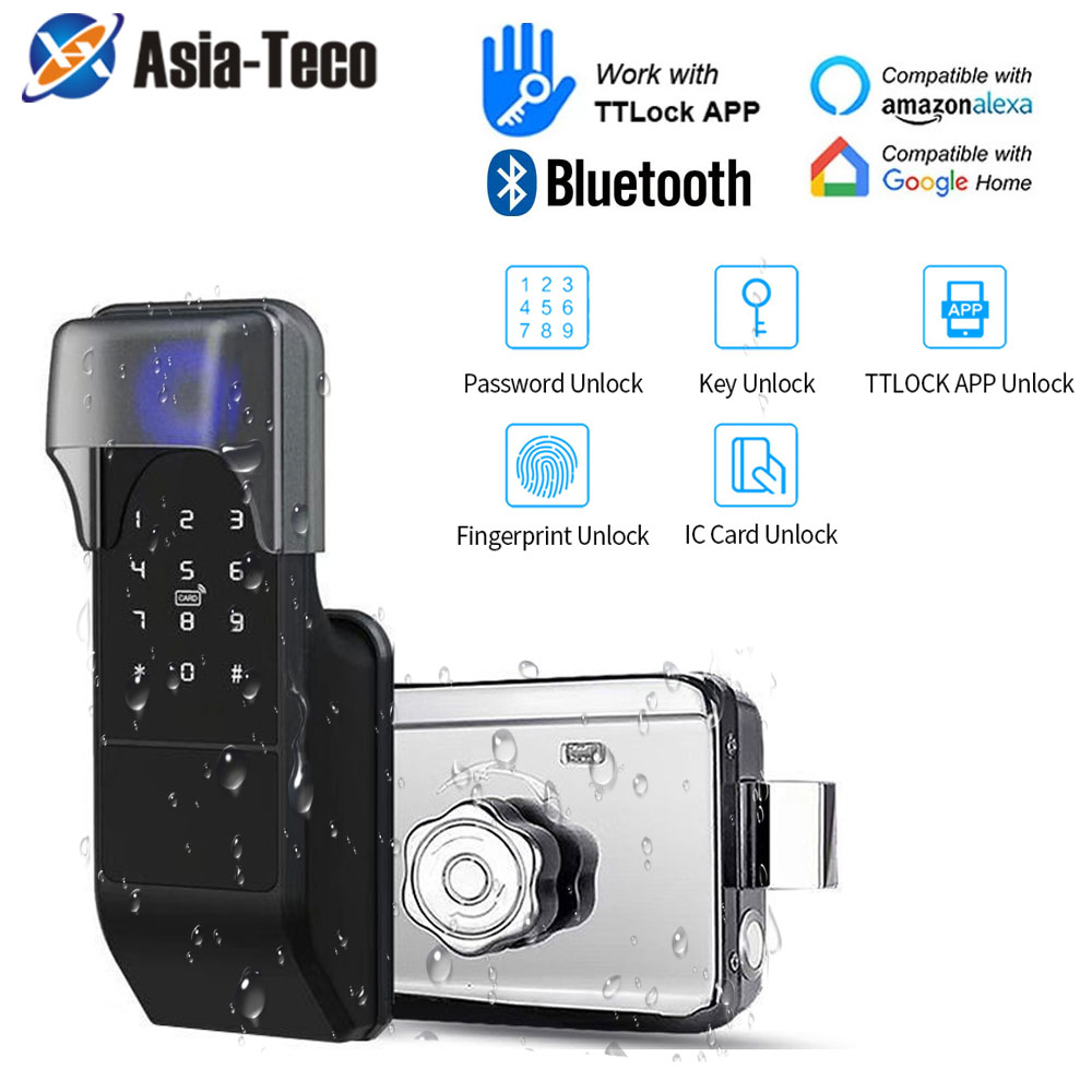 Smart Garden Door Lock - IP65 防水 TTLock 指紋スマートドアロック屋外ゲート Bluetooth パスワード