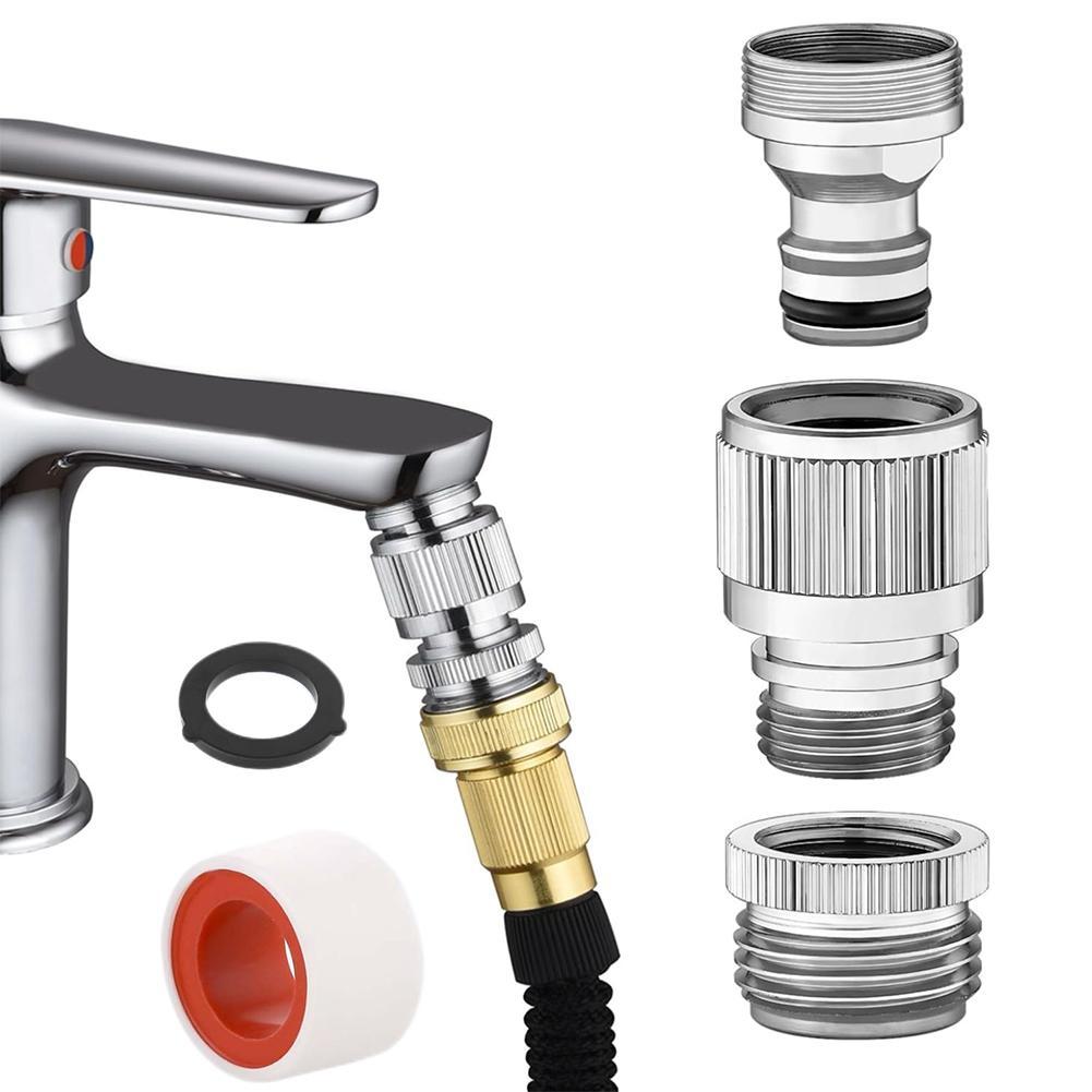 Smart Garden Tap - 蛇口アダプターセット ガーデンホースとシャワー接続用 クイックコネクター ホースアダプター 洗面器フィッティング 庭の水やりツール