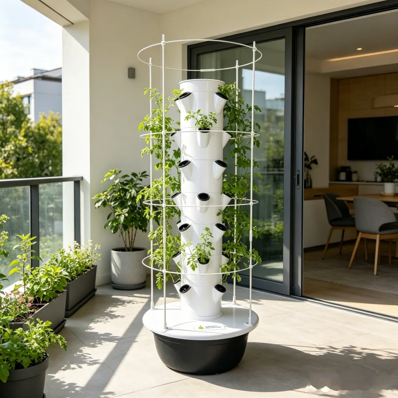 Smart Garden Trellis - 9層式水耕栽培タワー型室内野菜プランター、トレリス付きスマート垂直エアロポニック栽培システム（家庭菜園用）