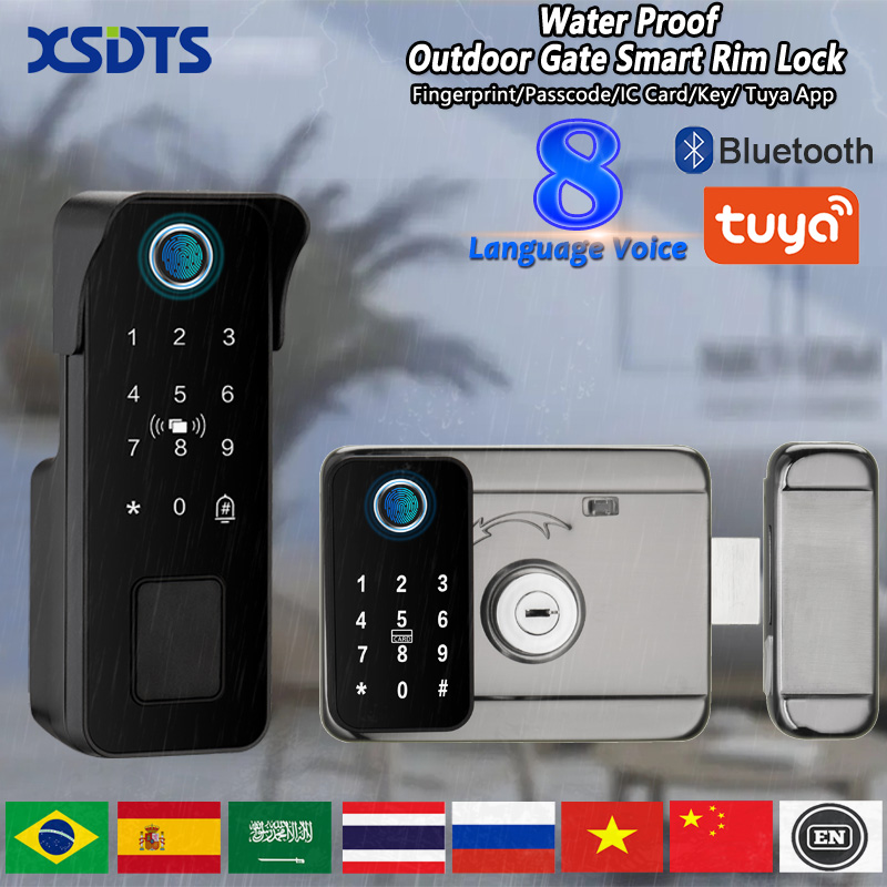 Smart Garden Door Lock - 防水スマートドアロック 指紋認証 屋外 庭 リモコン Tuyaアプリ