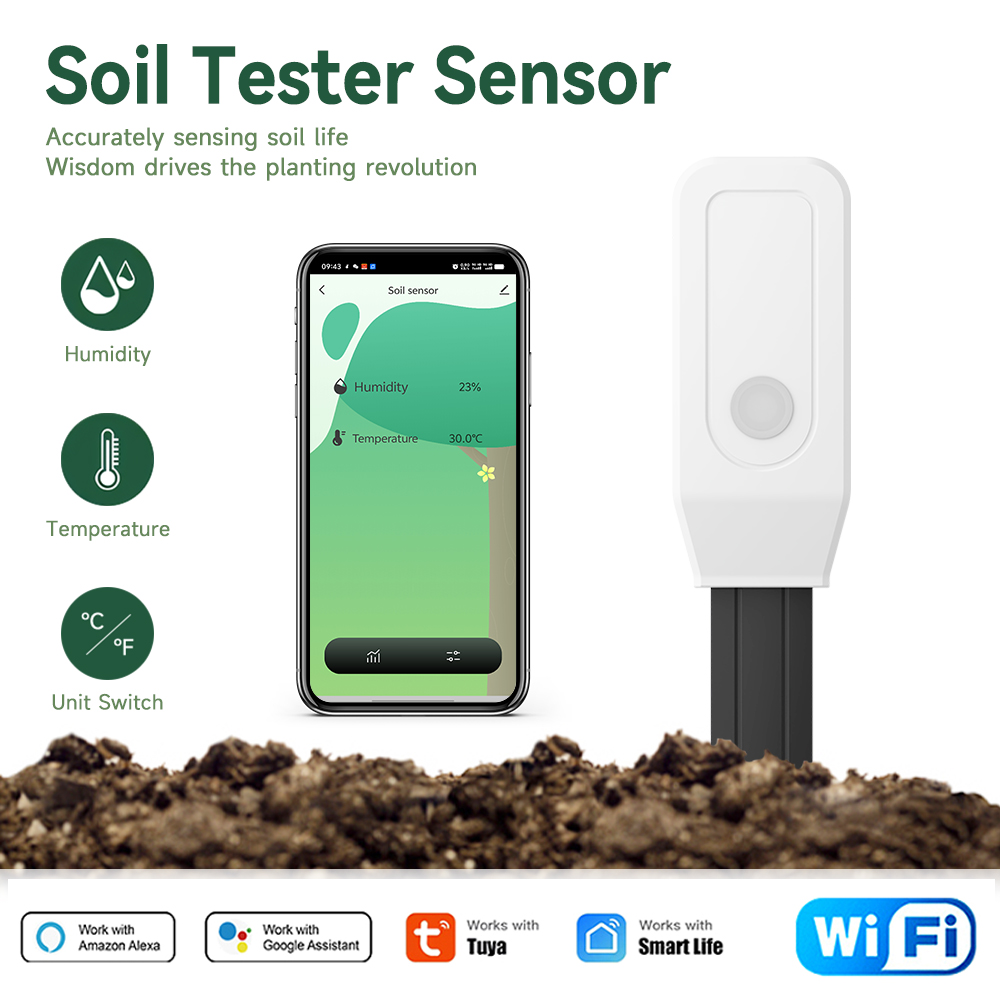 Smart Garden Irrigation - Tuya スマートWiFi土壌テスター 温度湿度センサー ガーデン灌漑検出器 スマートライフアプリ 植物ケア用