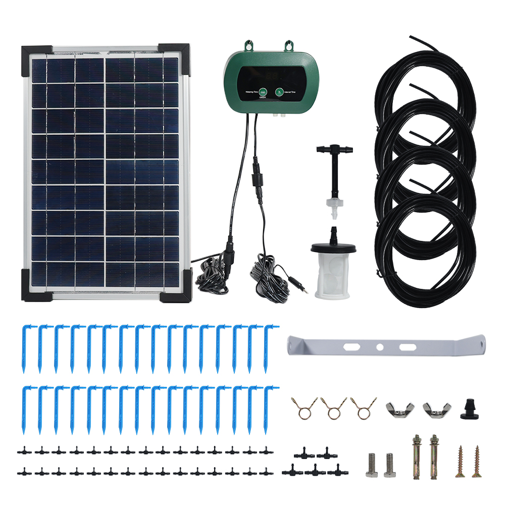 Smart Garden Irrigation - ソーラー水耕栽培装置 マイクロドリップポンプ ガーデン温室散水キット スマートコントローラー ドリッパー散水灌漑システム