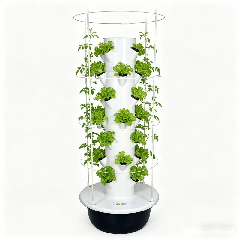 Smart Garden Trellis - スペースト社製5層垂直水耕栽培システム、トレリス付き屋内スマートハーブ野菜プランター、土を使わないエアロポニックタワー