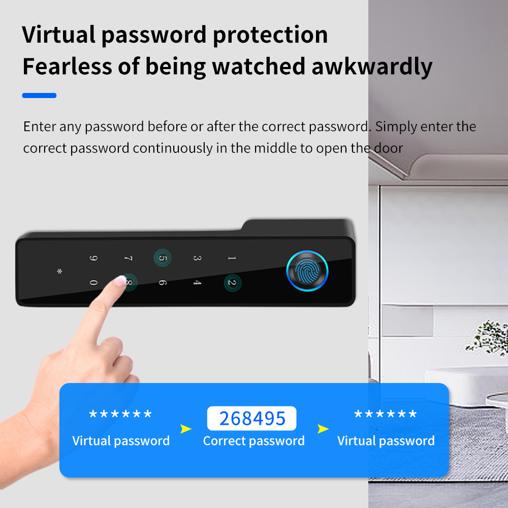 ミニマリスト電子指紋サイレントドアロックサポート Tuya  - Smart Garden Door Lock のレビューと価格
