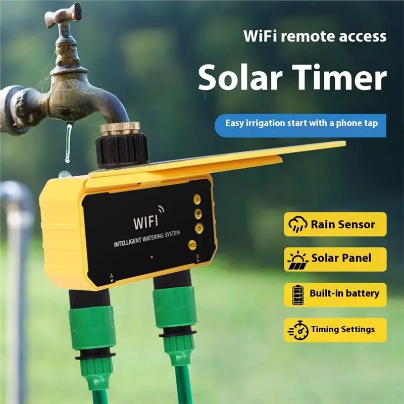 1/2出力WIFIソーラー灌漑タイマー制御装置、雨感知機能付 - Smart Garden Tap のレビューと価格