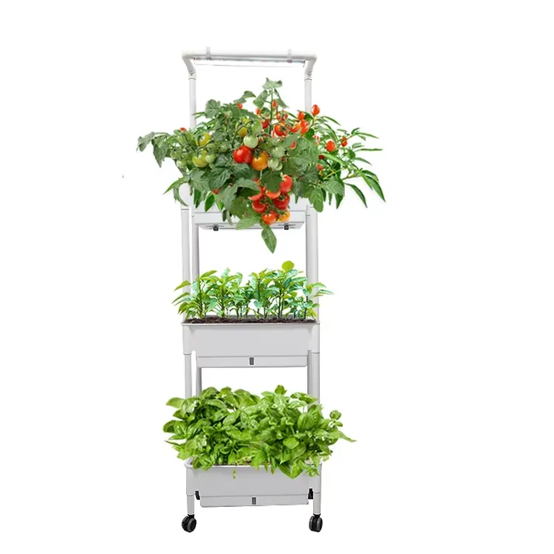 移動式垂直型3段自動給水スマートガーデンプランターボックスス - Smart Garden Box のレビューと価格