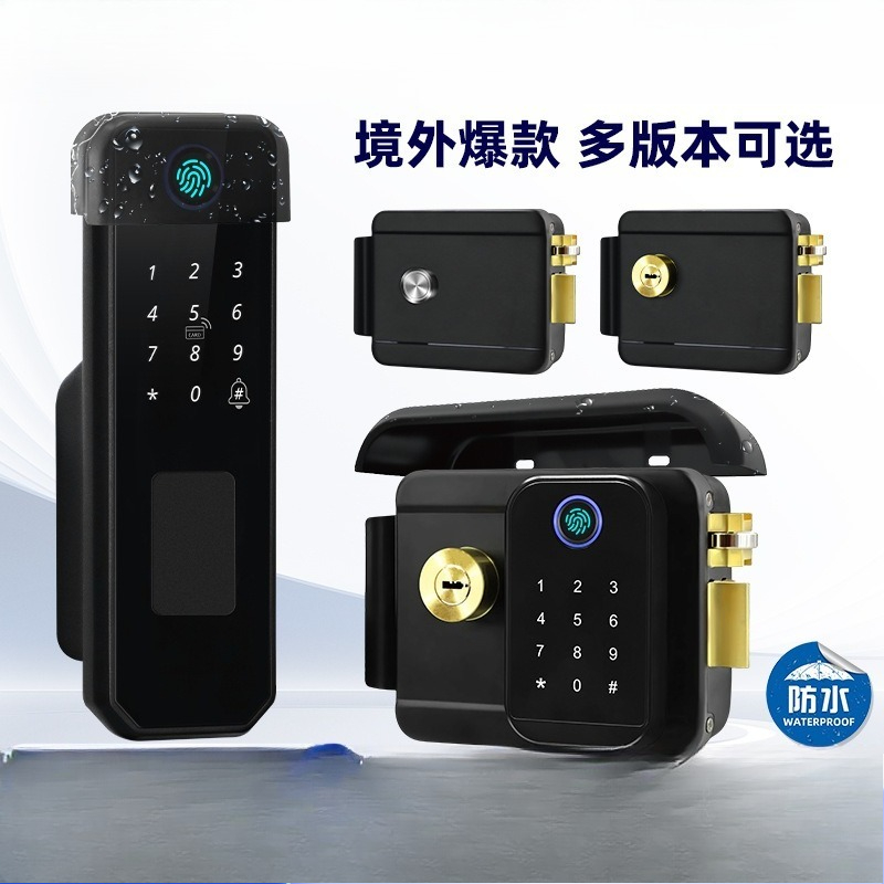 両面指紋認証防水配線不要スマートガーデンロック、屋外耐日性鉄 - Smart Garden Door Lock のレビューと価格