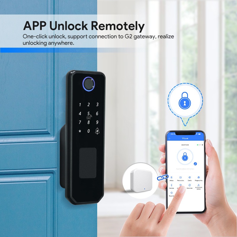 両面指紋認証防水配線不要スマートガーデンロック、屋外耐日性鉄 - Smart Garden Door Lock のレビューと価格