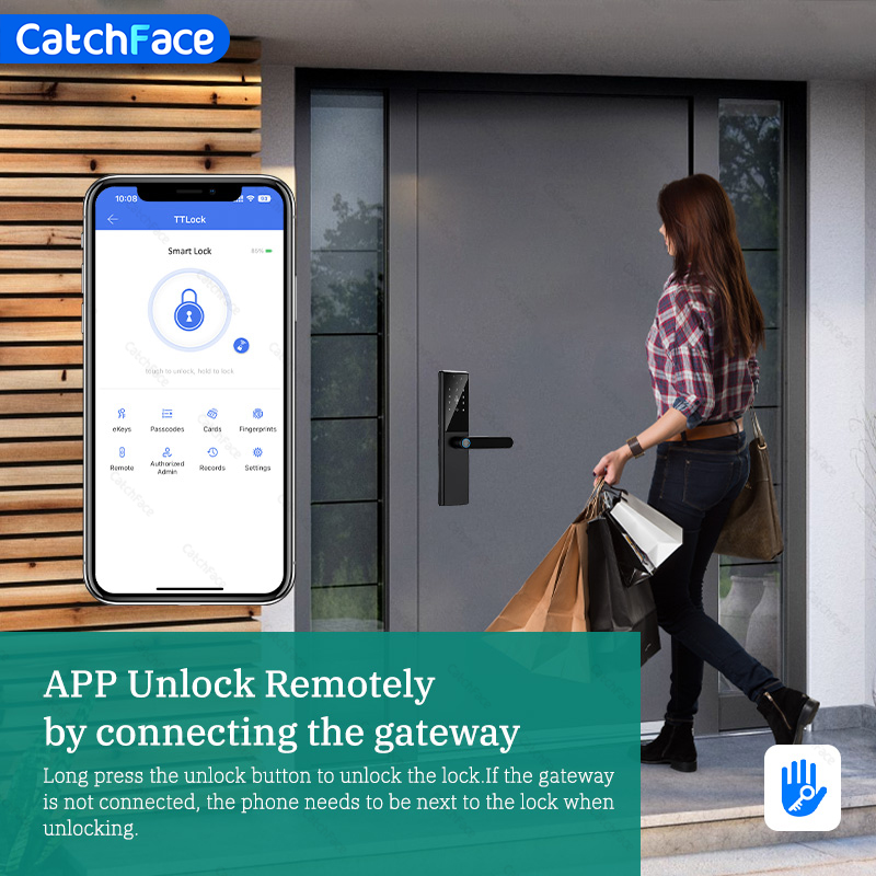 Bluetooth 指紋ドアロック TTLock アプリコー - Smart Garden Door Lock のレビューと価格
