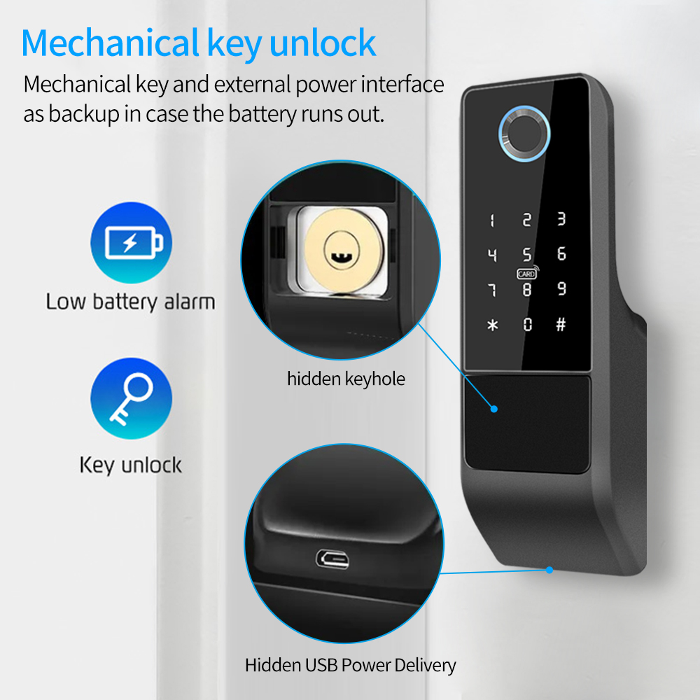 IP65 防水 TTLock 指紋スマートドアロック屋外ゲー - Smart Garden Door Lock のレビューと価格
