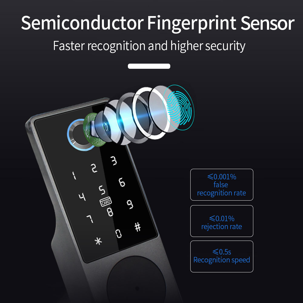 TUYA WIFI スマートドアロック指紋ロック IC カー - Smart Garden Door Lock のレビューと価格
