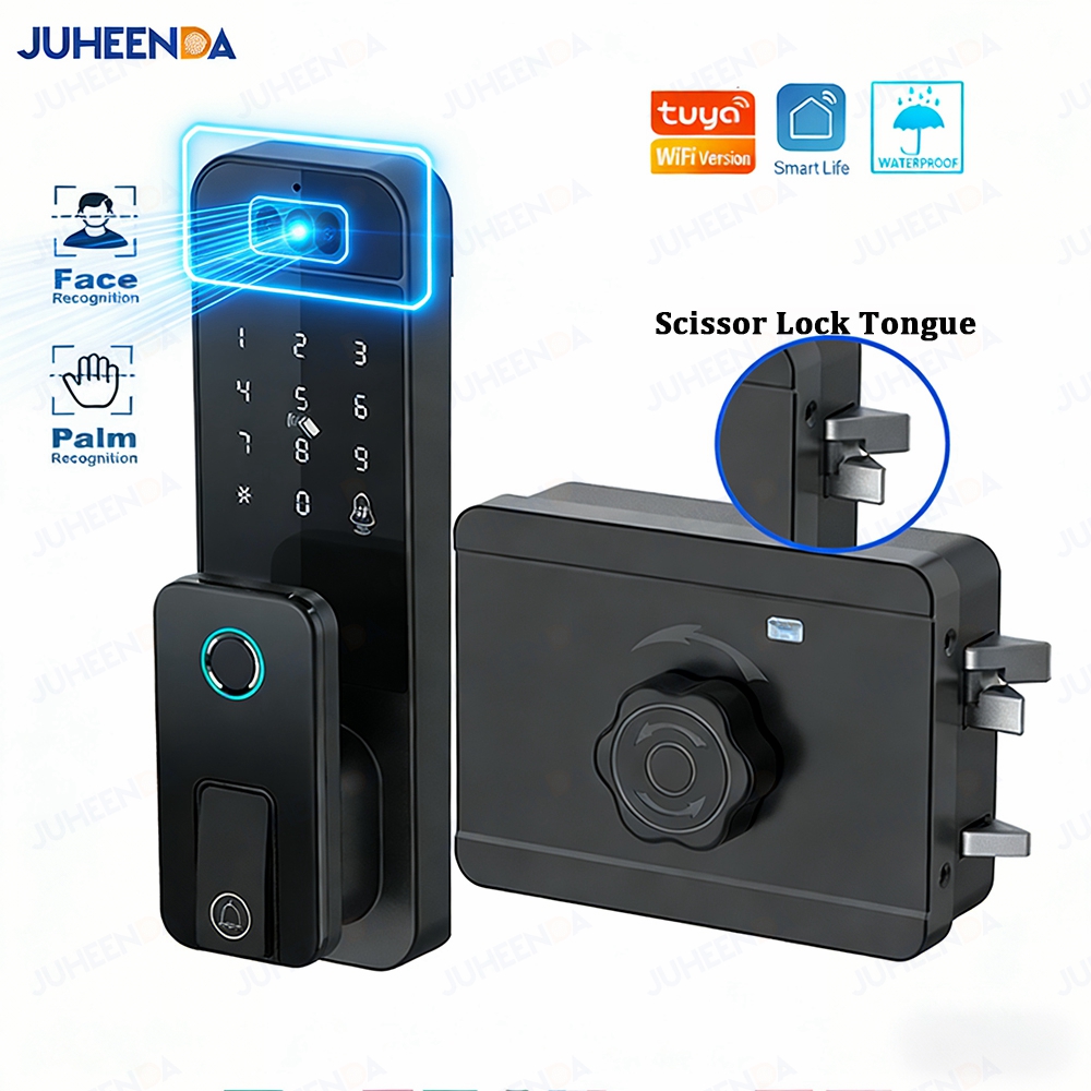 Tuya WiFi スマートドアロック顔認識手のひら指紋パス - Smart Garden Door Lock のレビューと価格