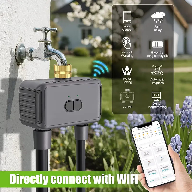 WAP01 WiFiアプリ制御 デュアルホース水タイマー ス - Smart Garden Irrigation のレビューと価格