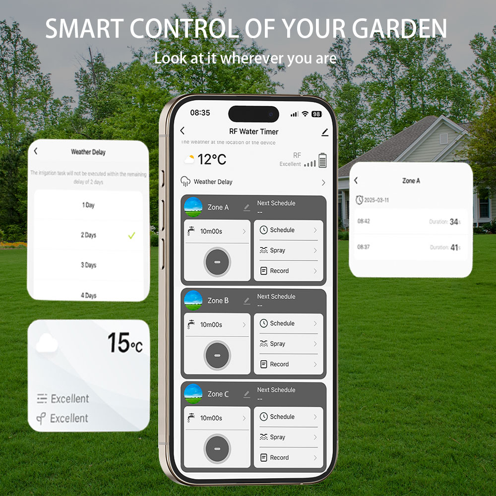 Tuya Wifi+RF433 3口給水タイマー ガーデン用 - Smart Garden Irrigation のレビューと価格