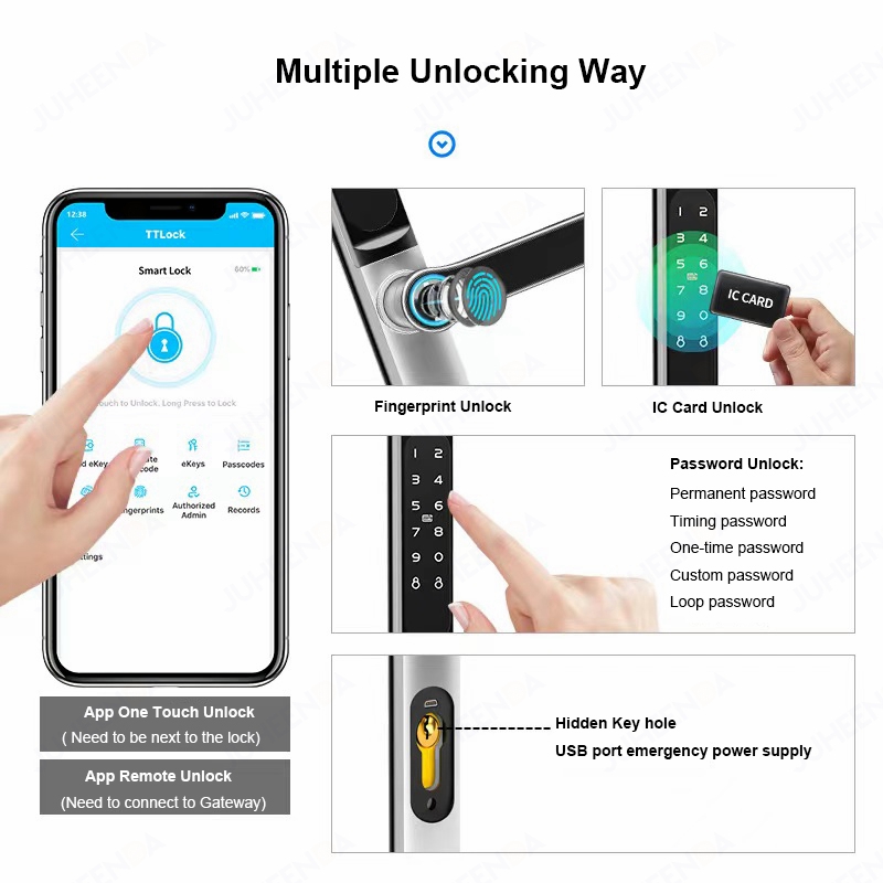 アルミニウム製電子引き戸ロック,防水,指紋,デジタルパスワー - Smart Garden Door Lock のレビューと価格